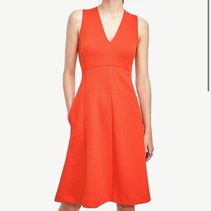 SOLD Ann Taylor Orange Jacquard Textured Dress